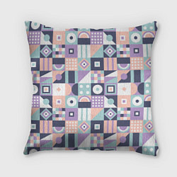 Подушка квадратная Баухаус в пастельных оттенках, цвет: 3D-принт