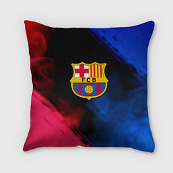 Подушка квадратная Barcelona fc club gradient smoke, цвет: 3D-принт
