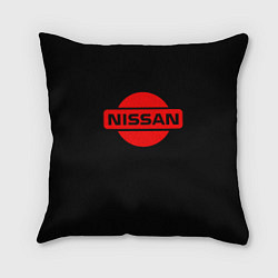 Подушка квадратная Nissan red logo, цвет: 3D-принт