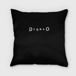 Подушка квадратная Diablo logo white, цвет: 3D-принт