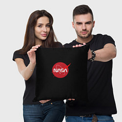 Подушка квадратная Nasa logo red, цвет: 3D-принт — фото 2