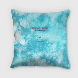 Подушка квадратная Tokyo: tie-dye azure, цвет: 3D-принт