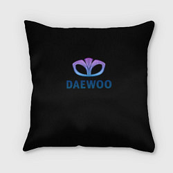 Подушка квадратная Daewoo logo neon, цвет: 3D-принт