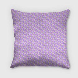 Подушка квадратная Паттерн сиреневый цветочный, цвет: 3D-принт
