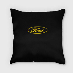 Подушка квадратная Ford logo yellow, цвет: 3D-принт