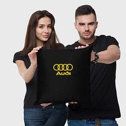 Подушка квадратная Audi logo yellow, цвет: 3D-принт — фото 2