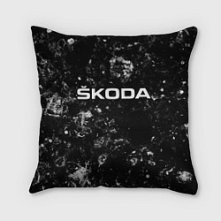 Подушка квадратная Skoda black ice, цвет: 3D-принт