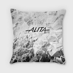 Подушка квадратная Alita white graphite, цвет: 3D-принт