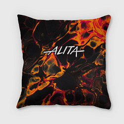 Подушка квадратная Alita red lava, цвет: 3D-принт