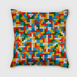 Подушка квадратная Разноцветные квадратные плитки, цвет: 3D-принт