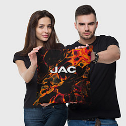 Подушка квадратная JAC red lava, цвет: 3D-принт — фото 2
