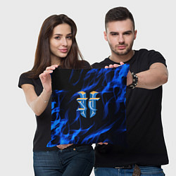 Подушка квадратная Starcraft flame strategy, цвет: 3D-принт — фото 2
