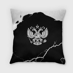 Подушка квадратная Герб РФ шторм, цвет: 3D-принт