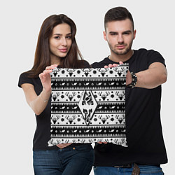 Подушка квадратная The Elder Scrolls winter deer pattern, цвет: 3D-принт — фото 2