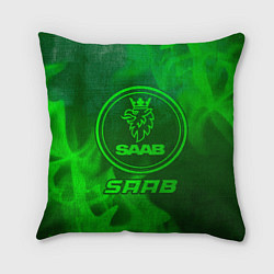 Подушка квадратная Saab - green gradient, цвет: 3D-принт