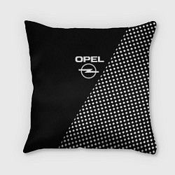 Подушка квадратная Opel чёрно-белый шахматка, цвет: 3D-принт