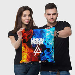 Подушка квадратная Linkin park битва огней, цвет: 3D-принт — фото 2