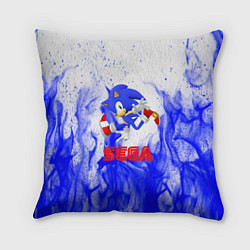 Подушка квадратная Sonic flame blue, цвет: 3D-принт