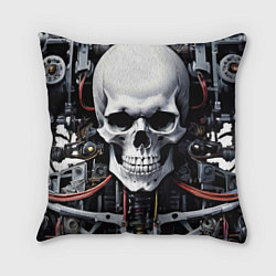 Подушка квадратная Cyber skull - ai art, цвет: 3D-принт