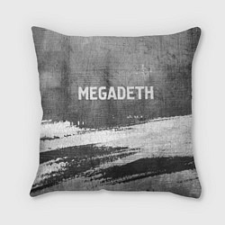 Подушка квадратная Megadeth - grey gradient посередине, цвет: 3D-принт