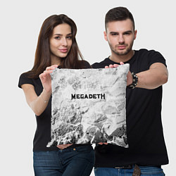 Подушка квадратная Megadeth white graphite, цвет: 3D-принт — фото 2