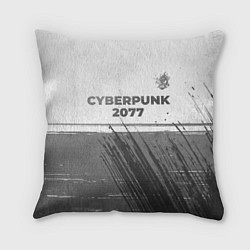 Подушка квадратная Cyberpunk 2077 - white gradient посередине