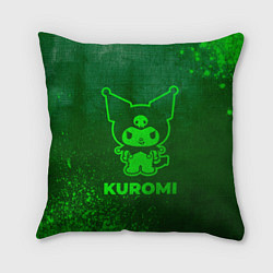 Подушка квадратная Kuromi - green gradient, цвет: 3D-принт