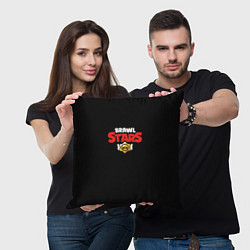 Подушка квадратная Brawl stars logo red, цвет: 3D-принт — фото 2