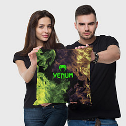 Подушка квадратная Venum fire, цвет: 3D-принт — фото 2