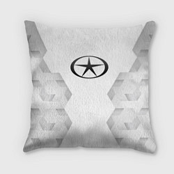 Подушка квадратная JAC white poly, цвет: 3D-принт