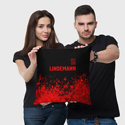 Подушка квадратная Lindemann - red gradient посередине, цвет: 3D-принт — фото 2