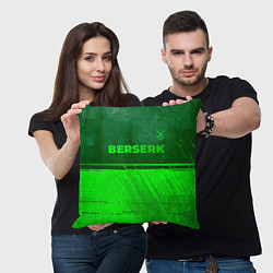 Подушка квадратная Berserk - green gradient посередине, цвет: 3D-принт — фото 2