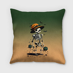 Подушка квадратная Funny skeleton - ai art fantasy, цвет: 3D-принт