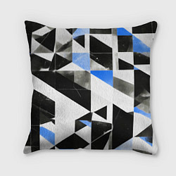 Подушка квадратная Black and blue abstraction on a white background, цвет: 3D-принт