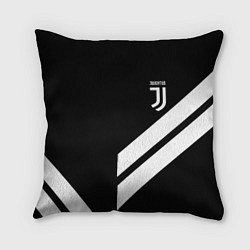 Подушка квадратная Juventus line white, цвет: 3D-принт