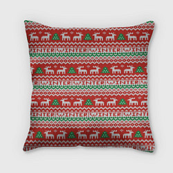 Подушка квадратная Deer christmas pattern, цвет: 3D-принт