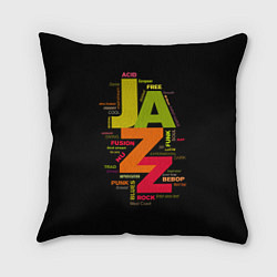 Подушка квадратная Джазовые стили и жанры, цвет: 3D-принт