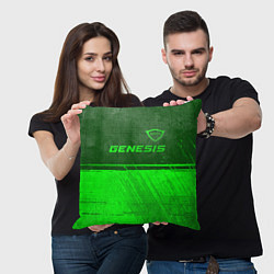 Подушка квадратная Genesis - green gradient посередине, цвет: 3D-принт — фото 2