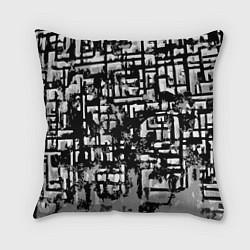 Подушка квадратная Бело-чёрная абстракция, цвет: 3D-принт