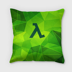 Подушка квадратная Half-Life green poly, цвет: 3D-принт