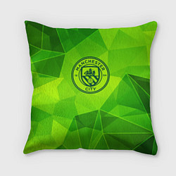 Подушка квадратная Manchester City green poly, цвет: 3D-принт