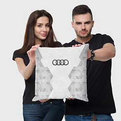 Подушка квадратная Audi white poly, цвет: 3D-принт — фото 2
