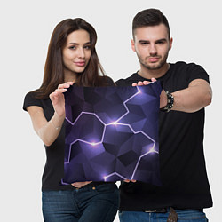 Подушка квадратная Молниеносная геометрия с подсветкой, цвет: 3D-принт — фото 2