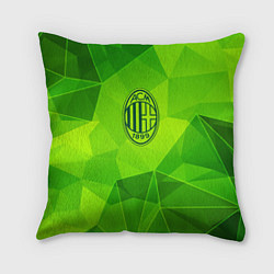Подушка квадратная AC Milan green poly, цвет: 3D-принт