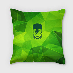 Подушка квадратная David Bowie green poly, цвет: 3D-принт