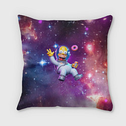 Подушка квадратная Homer Simpson in space - ai art, цвет: 3D-принт