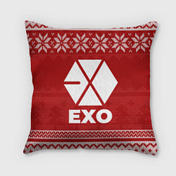 Подушка квадратная Новогодний Exo, цвет: 3D-принт