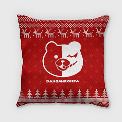 Подушка квадратная Новогодний Danganronpa с оленями, цвет: 3D-принт