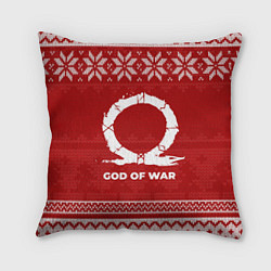 Подушка квадратная Новогодний God of War, цвет: 3D-принт