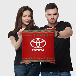 Подушка квадратная Toyota new year, цвет: 3D-принт — фото 2